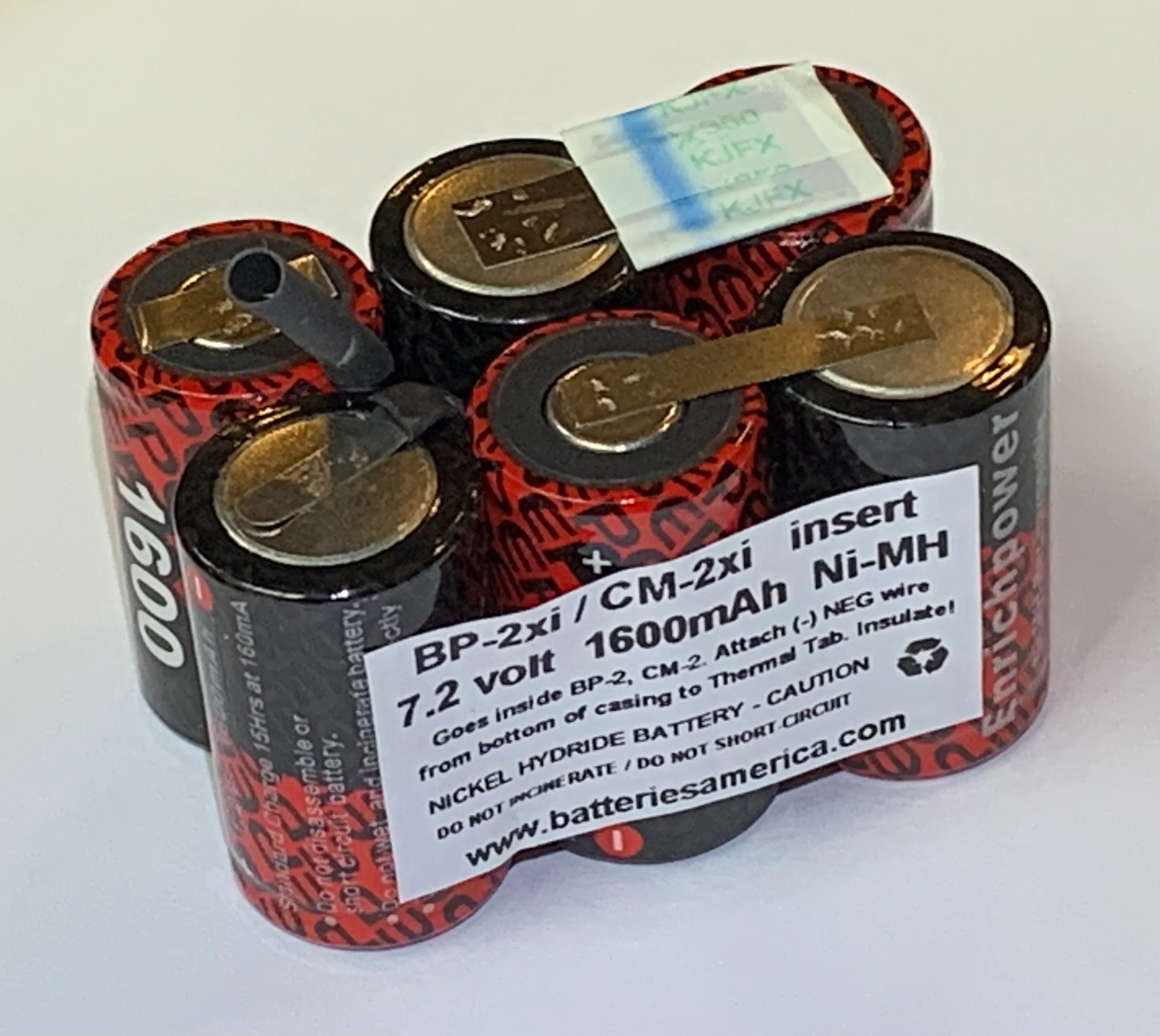 BP-2xi : 7.2v replacement rechargeable NiMH insert - goes inside ICOM BP-2 battery pack