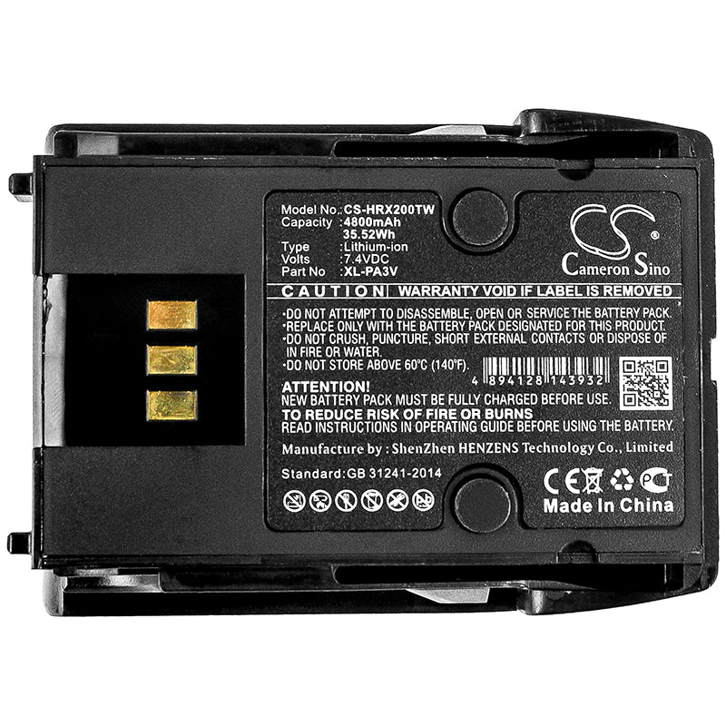 CS-HRX200TW : 7.4 volt Li-ION battery, replaces Harris  XL-PA3V, fits XL-185P, XL-200P and others - Image 5