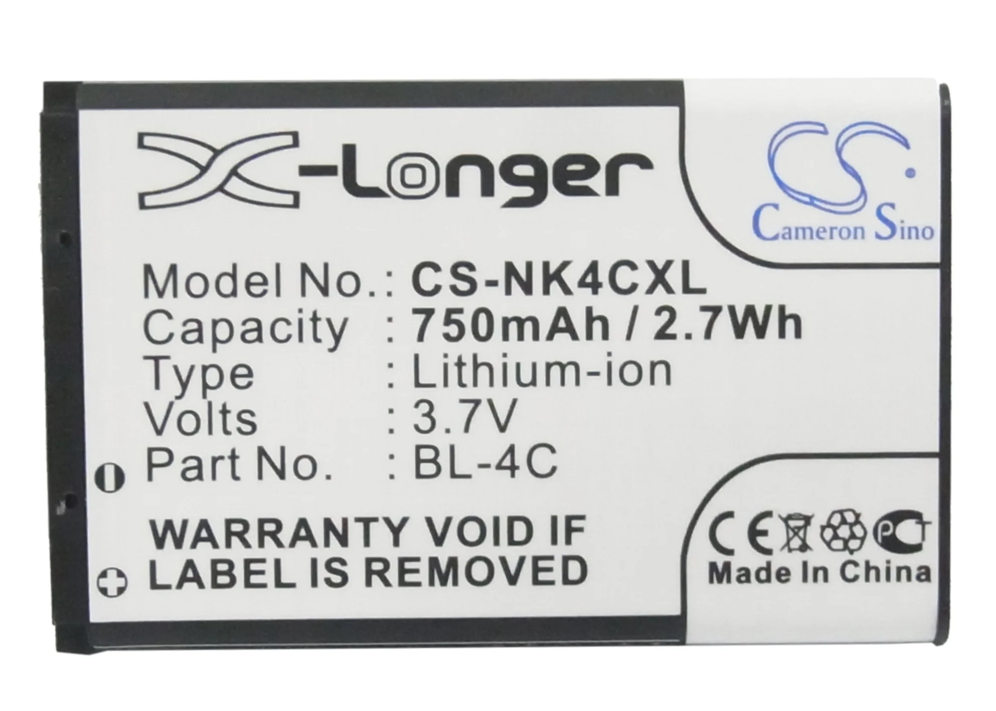 BP-NK4CXL : Replaces Nokia  BL-4C - Image 5