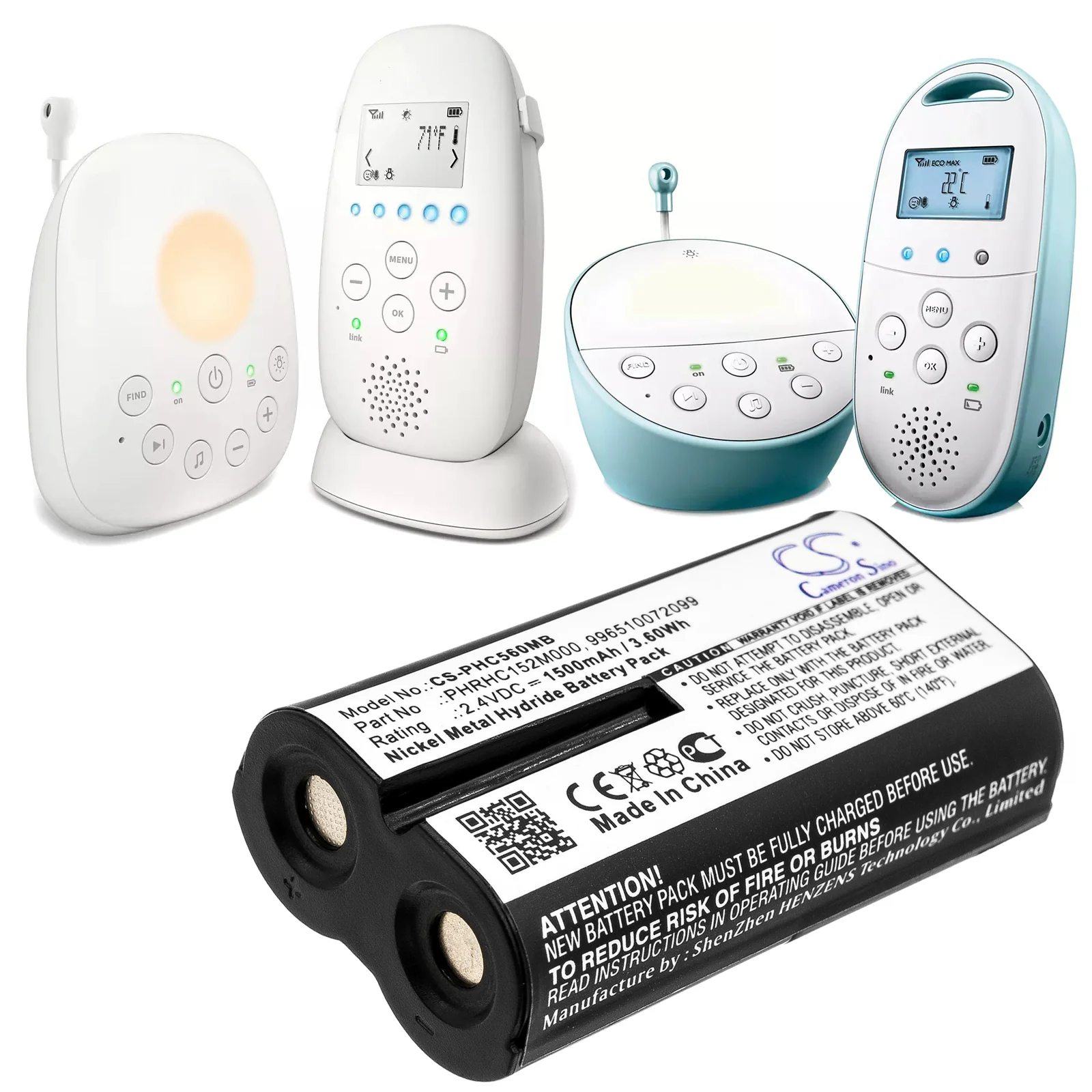 BP-PHC560MB: Baby Monitor Battery 2.4v 1500mAh - Replaces Phillips PHRHC152M000, 996510072099 - Image 3