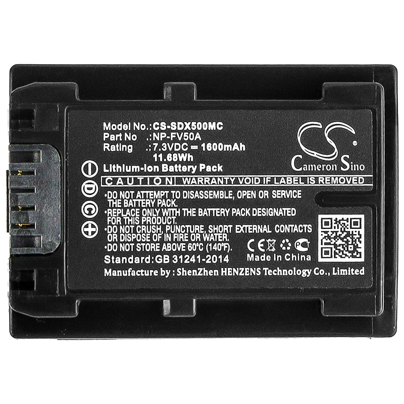 BP-SDX500MC : Replaces Sony  NP-FV50A - Image 5