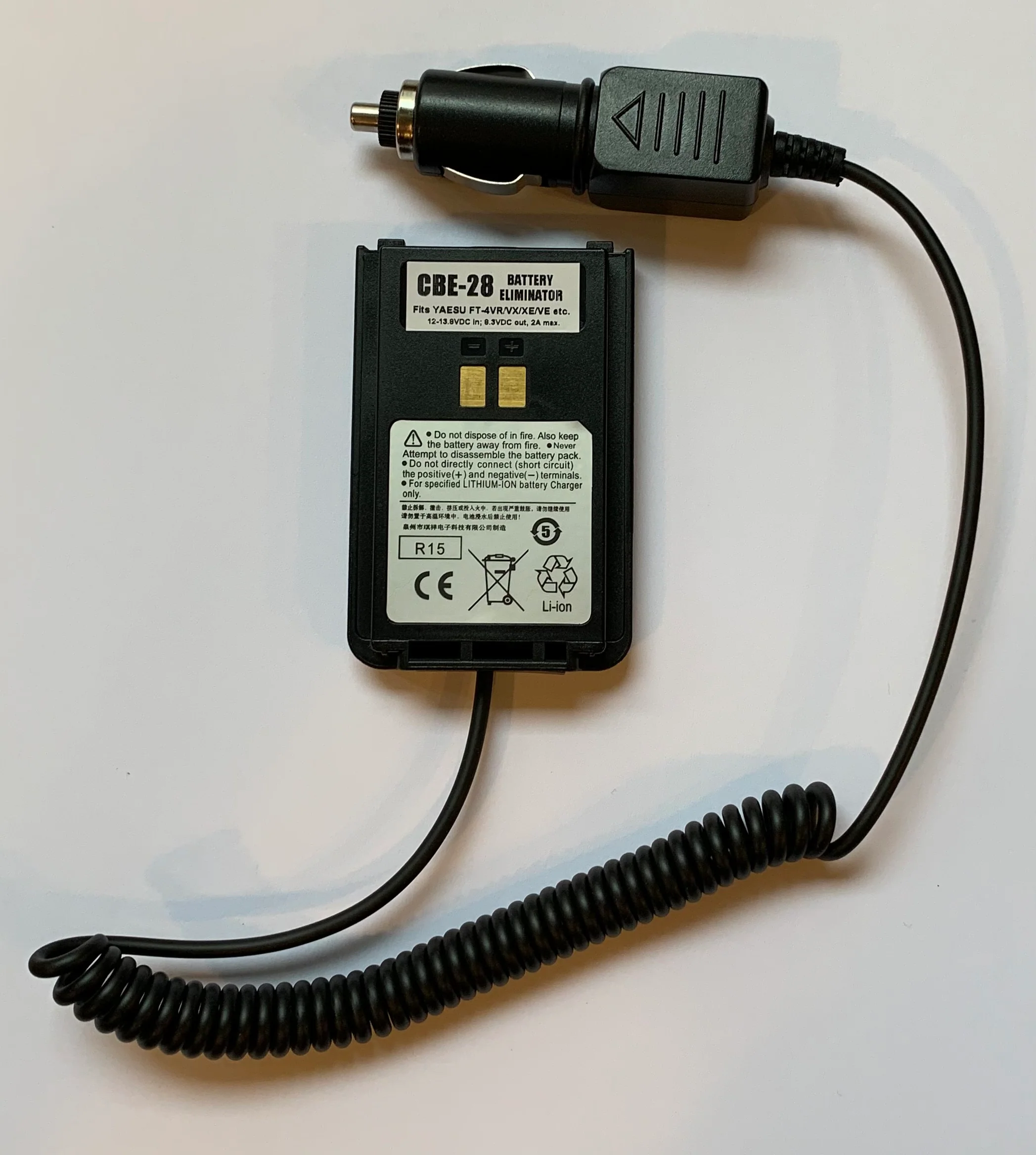 CBE-28 : Battery Eliminator for Yaesu FT-4XR FT-4VR FT-4XE FT-4VE