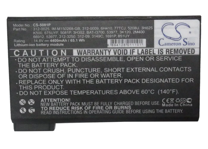 CS-5081P : Battery for DELL Precision M40, Precision Workstation M50, Latitude CP and others - Replaces DELL 1691P, 1K500, 2M400 and others - Image 5