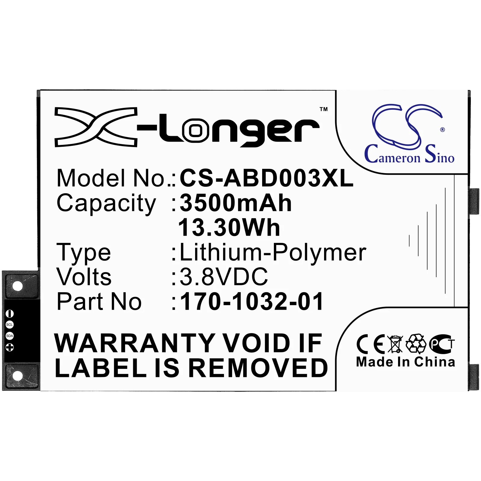 CS-ABD003XL : Battery for Amazon Kindle 3, Kindle III, Kindle 3 Wi-fi and others - Replaces Amazon S11GTSF01A, GP-S10-346392-0100, 170-1032-01 and others - Image 5