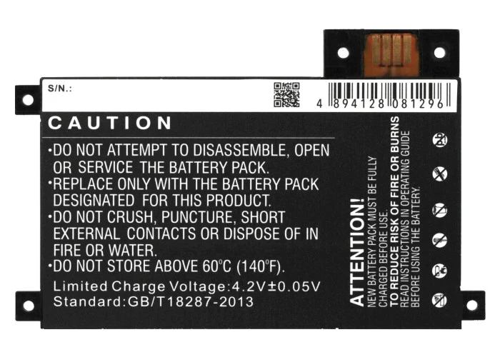 CS-ABD014SL : Battery for Amazon Kindle touch, D01200, DR-A014 and others - Replaces Amazon DR-A014, 170-1056-00, S2011-002-A and others - Image 6