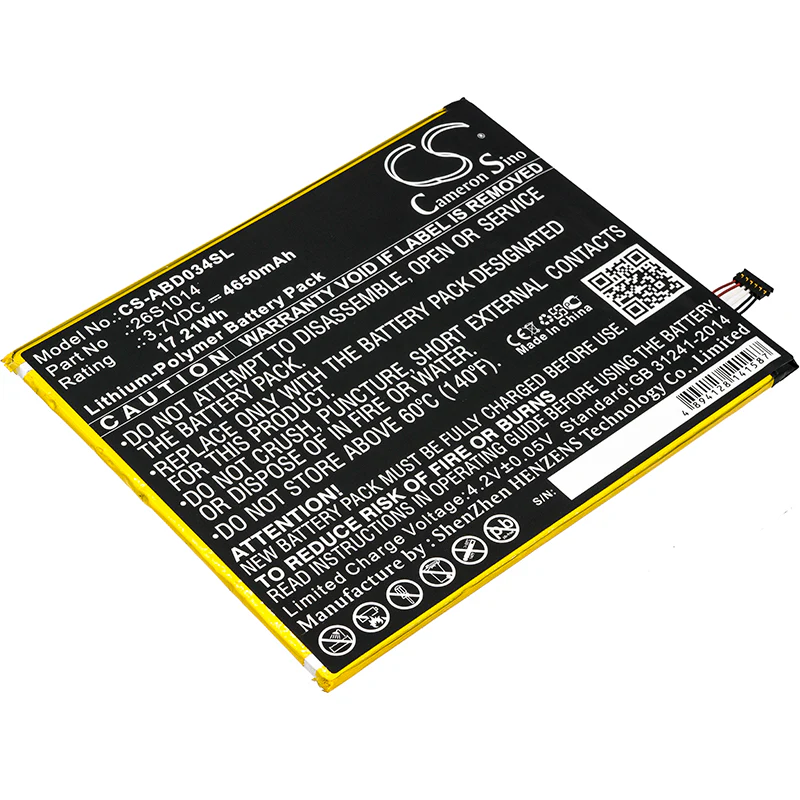 CS-ABD034SL : Battery for Amazon Kindle Fire 8 7 Generation, SX034QT, Kindle Fire 8.7 and others - Replaces Amazon 26S1014, 58-000181, MC-31A0B8 and others