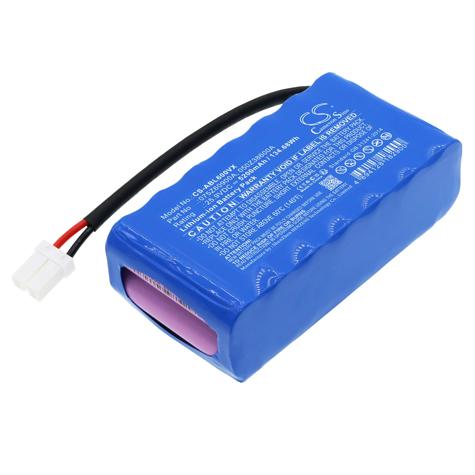 CS-ABL600VX : Battery for Wiper i130S, Climber, Q350 and others - Replaces Wiper 075Z60900A, 050Z38600A
