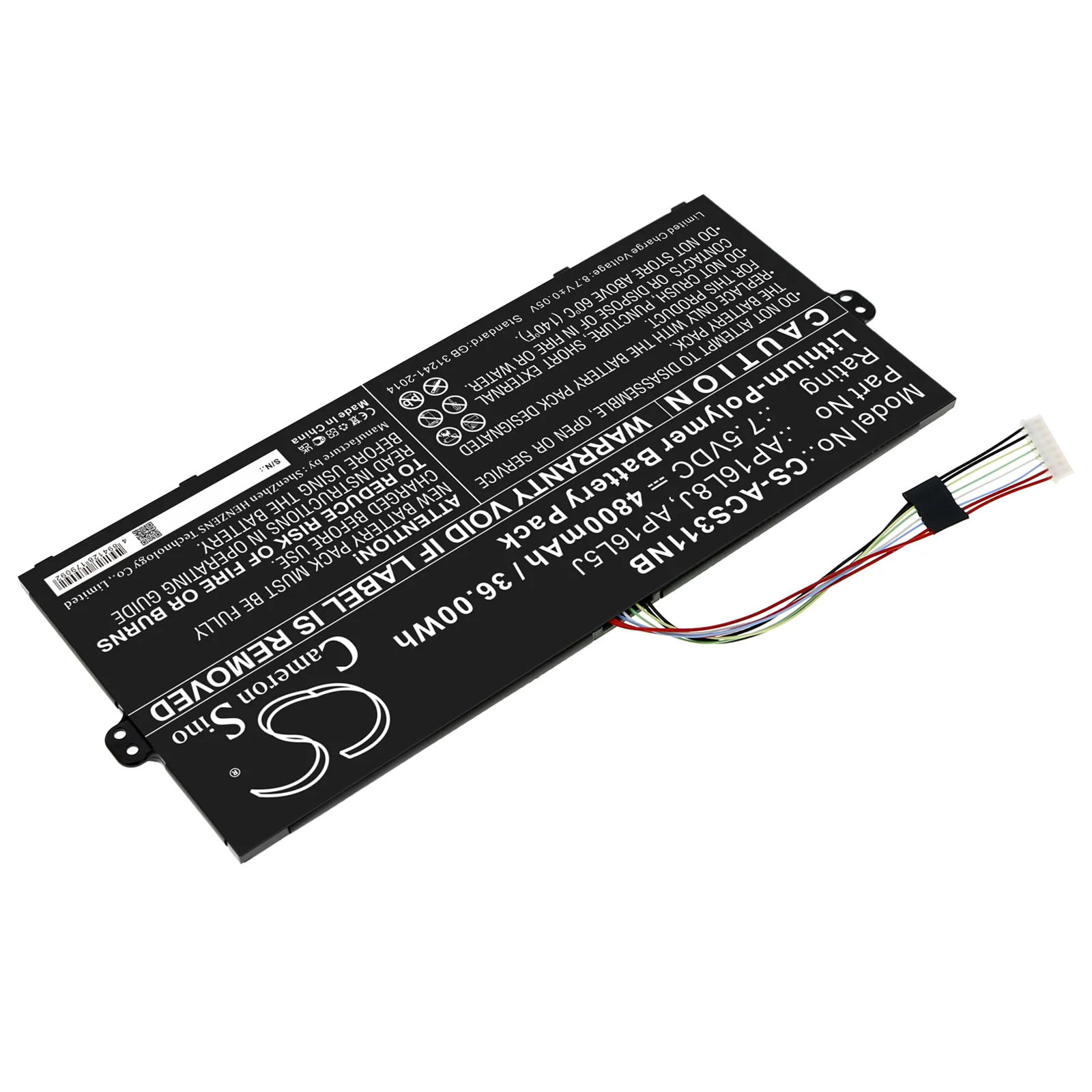 CS-ACS311NB : Battery for Acer Chromebook Spin 311 CP311-3H-K2RJ, Chromebook Spin 311 CP311-3H, Chromebook Spin 513 CP513-1H and others - Replaces Acer AP16L8J, KT.0020G.010, KT.00205.008 and others - Image 2
