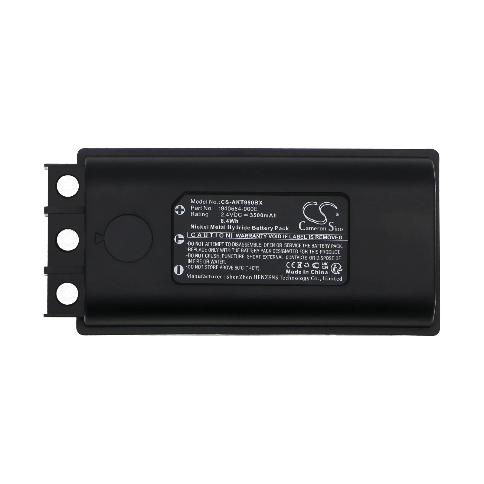 CS-AKT980BX : Battery for Akerstroms 200J Transmitters, MC98 Transmitters - Replaces Akerstroms 940684-000E, 170.2151, 940684-000 - Image 3