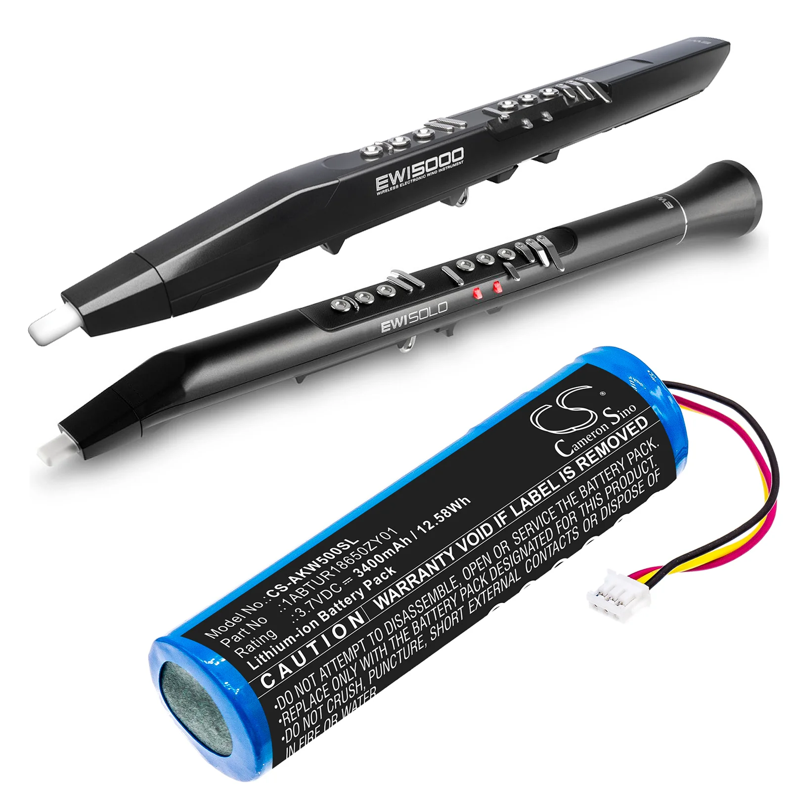 CS-AKW500SL : Battery for AKAI EWI 5000, 5000 Solo - Replaces AKAI 1ABTUR18650ZY01 - Image 6