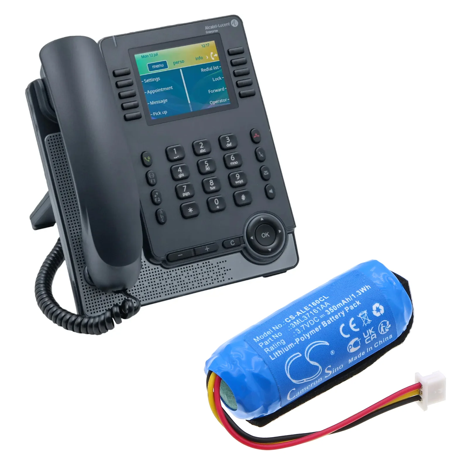 CS-ALE160CL : Battery for Alcatel-Lucent ALE-160 WB, ALE-161 WB - Replaces Alcatel-Lucent 3ML37161AA, EN13300 - Image 6