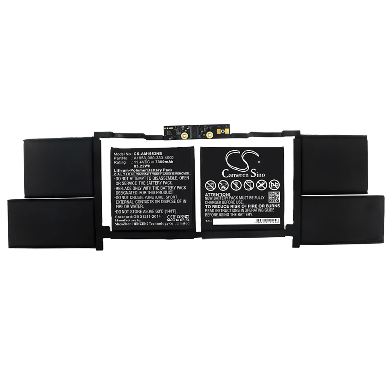 CS-AM1953NB : Battery for Apple MacBook Pro Core I7 2.2G 15 inch TOUCH 2018, MacBook Pro 15 inch MV912LL/A*, MacBook Pro 15 inch TOUCH BAR A1990(EMC 3359) and others - Replaces Apple A1953, 020-02391, 080-333-4000 and others - Image 3