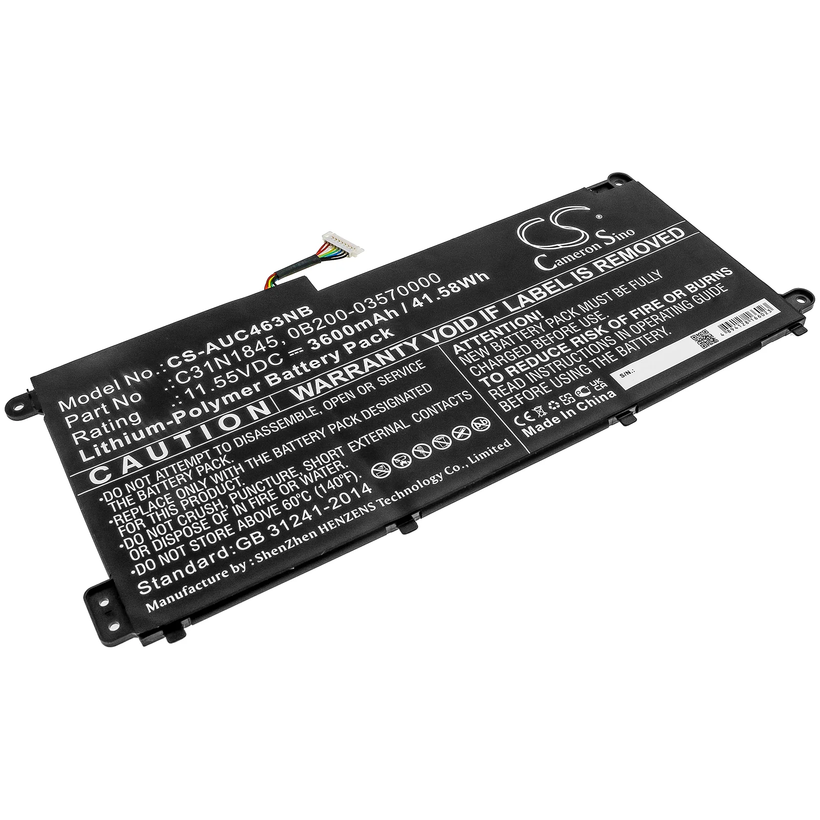 CS-AUC463NB : Battery for Asus Chromebook C436FA - Replaces Asus C31N1845, 0B200-03570000 - Image 2
