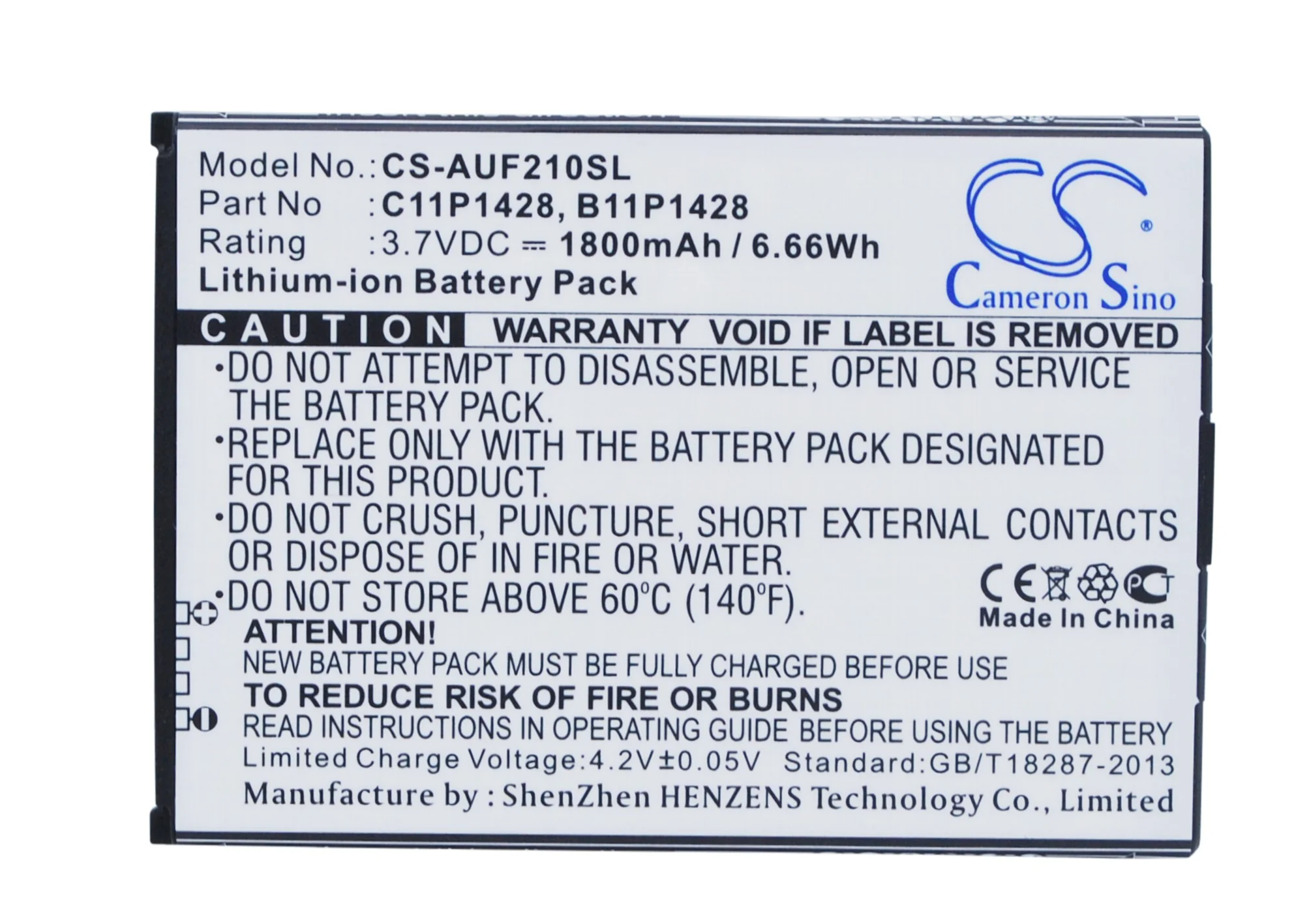 CS-AUF210SL : Battery for Asus Zenfone 2 Laser ZE500KG, ZE500KL, ZE500KG and others - Replaces Asus 0B200-01480200, C11P1428 (1CP5/51/71), B11P1428 (1CP5/51/71) - Image 5