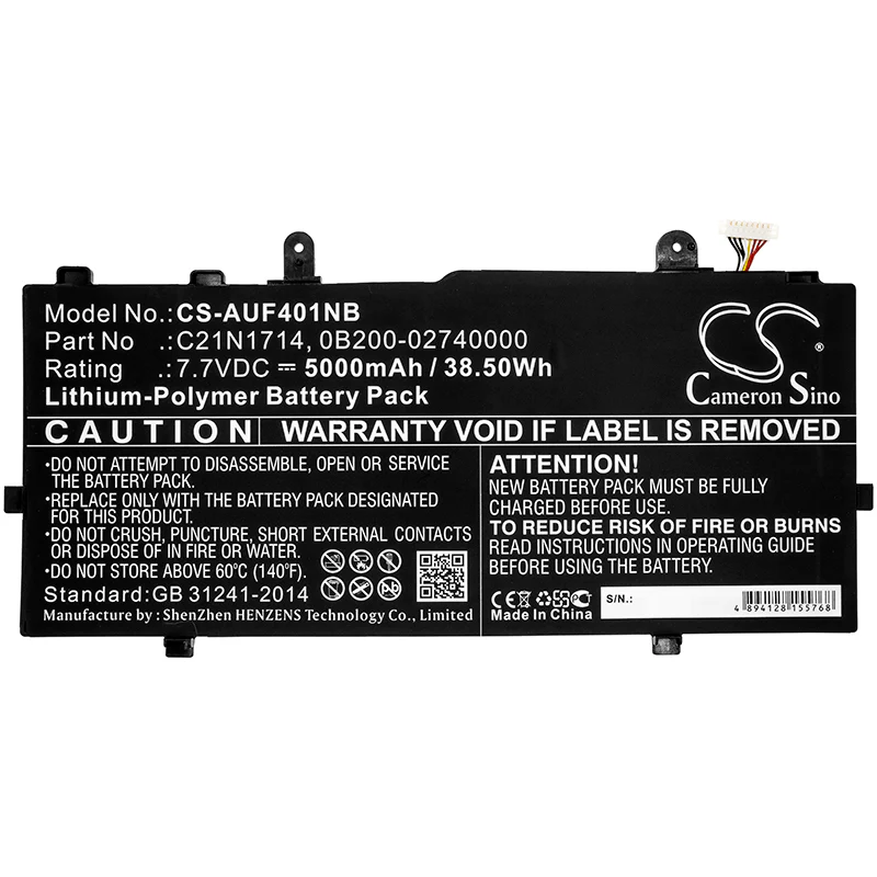 CS-AUF401NB : Battery for Asus VivoBook Flip 14 TP401CA-EC012T, VivoBook Flip 14 TP401NA-EC007T, TP401MA-BZ031TS and others - Replaces Asus C21N1714, 0B200-02740000 - Image 2