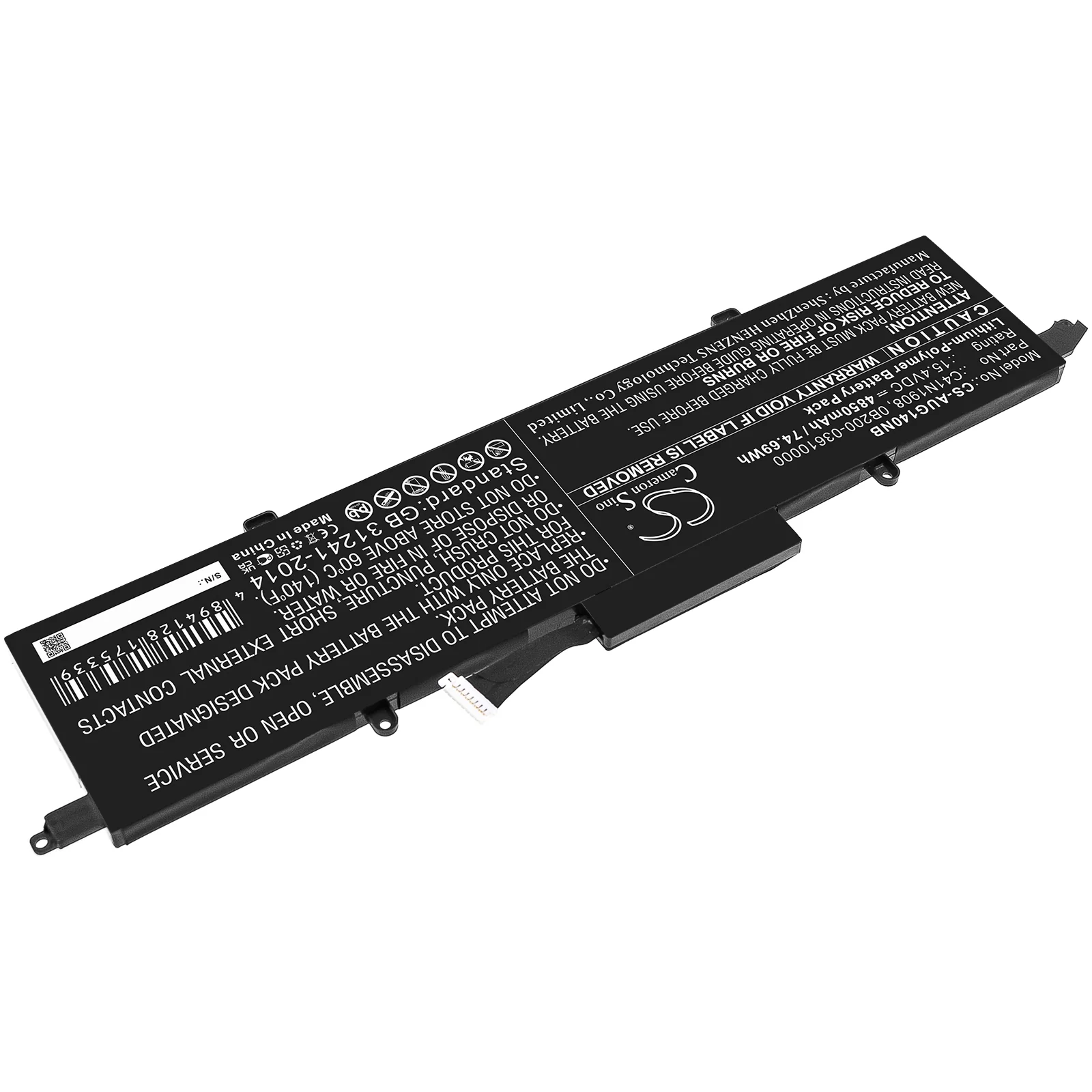 CS-AUG140NB : Battery for Asus ROG Zephyrus G14 GA401IV-HE135T, ROG Zephyrus G14 GA401IV-HE247T, ROG Zephyrus G14 GA401II-HE152T and others - Replaces Asus C41N1908, 0B200-03610000, 0B200-03610100 - Image 2
