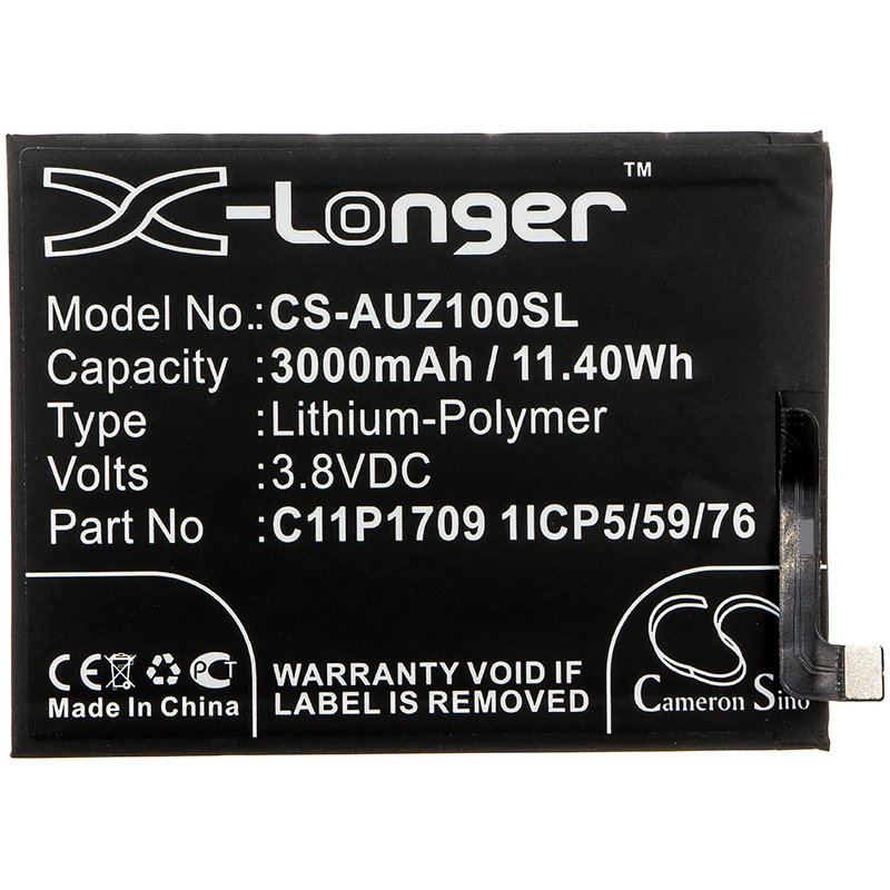 CS-AUZ100SL : Battery for Asus ZenFone Live L1, ZenFone Live L1 Dual SIM, ZenFone Live L1 Dual SIM LTE and others - Replaces Asus C11P1709 1ICP5/59/76 - Image 3