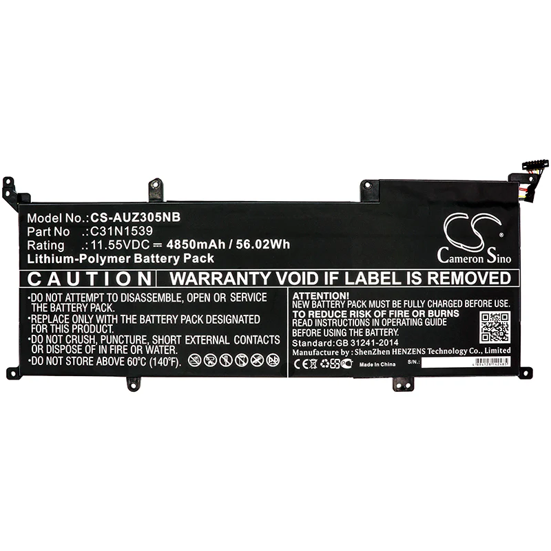 CS-AUZ305NB : Battery for Asus Zenbook UX305UA, Zenbook UX305UAB, UX305UA and others - Replaces Asus C31N1539, 0B200-01180200 - Image 3