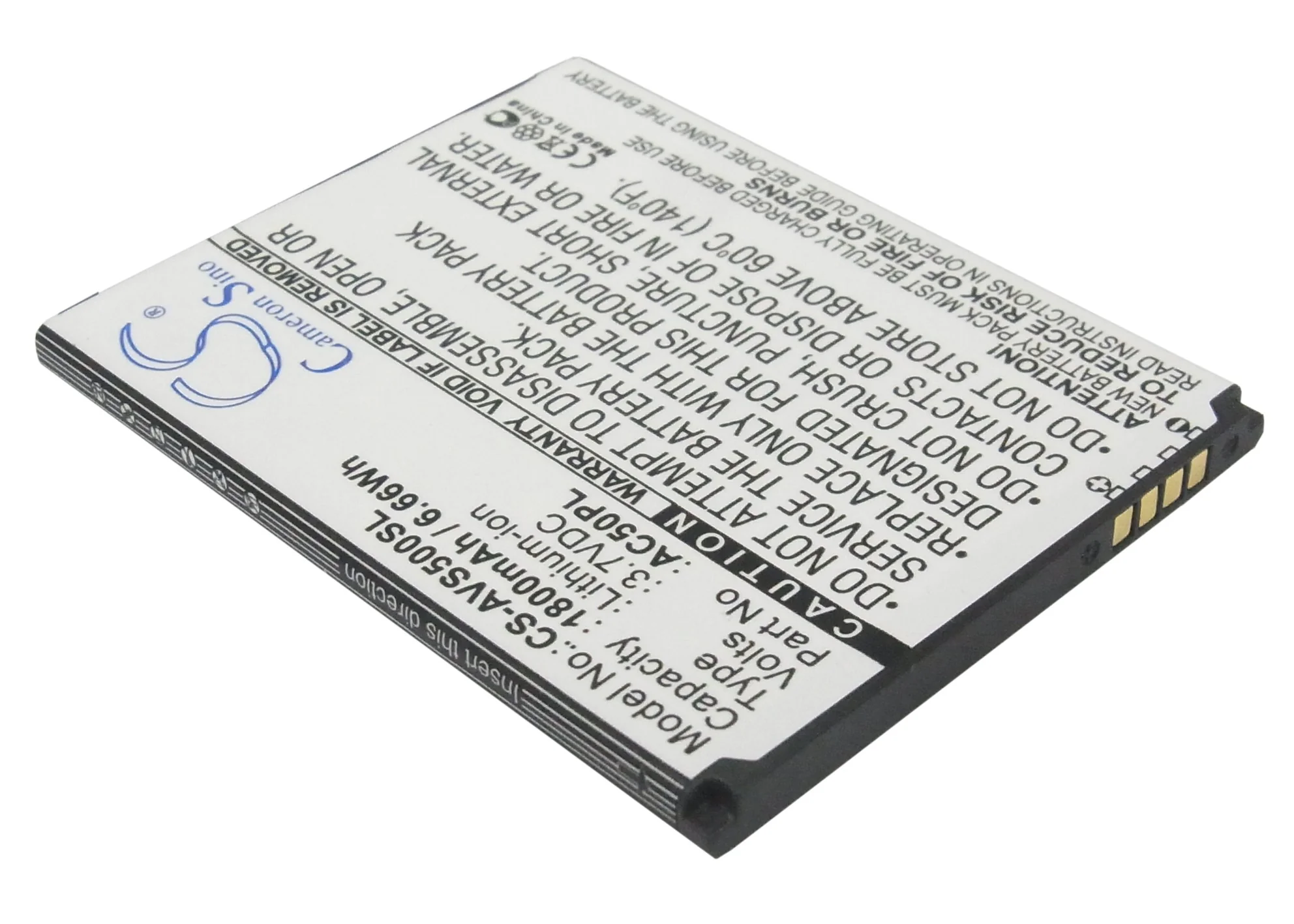 CS-AVS500SL : Battery for Archos 50, 50 Platinum, 50 Helium 4G and others - Replaces Archos AC50PL - Image 2