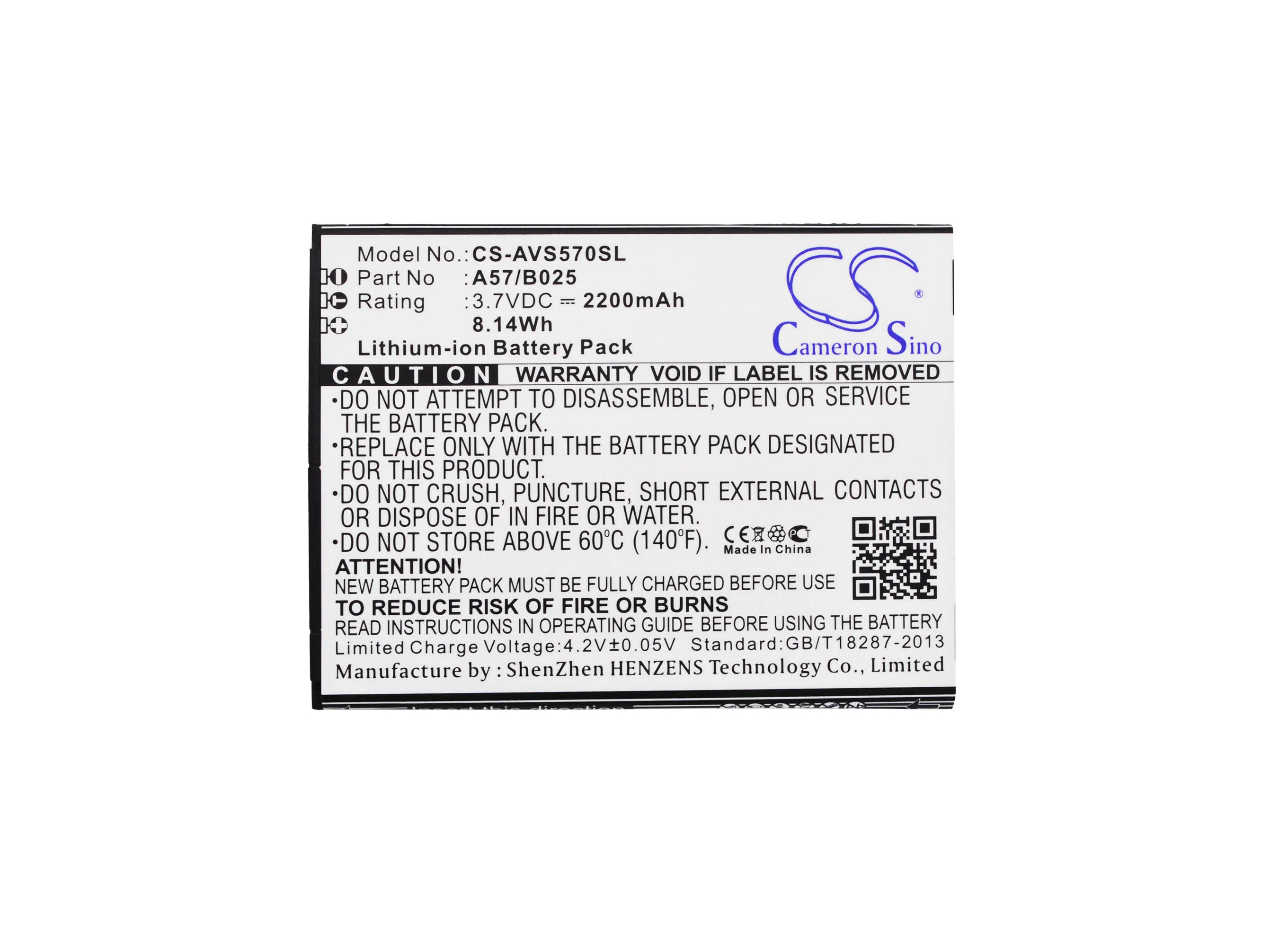 CS-AVS570SL : Battery for Avus A57 - Replaces Avus A57/B025 - Image 5