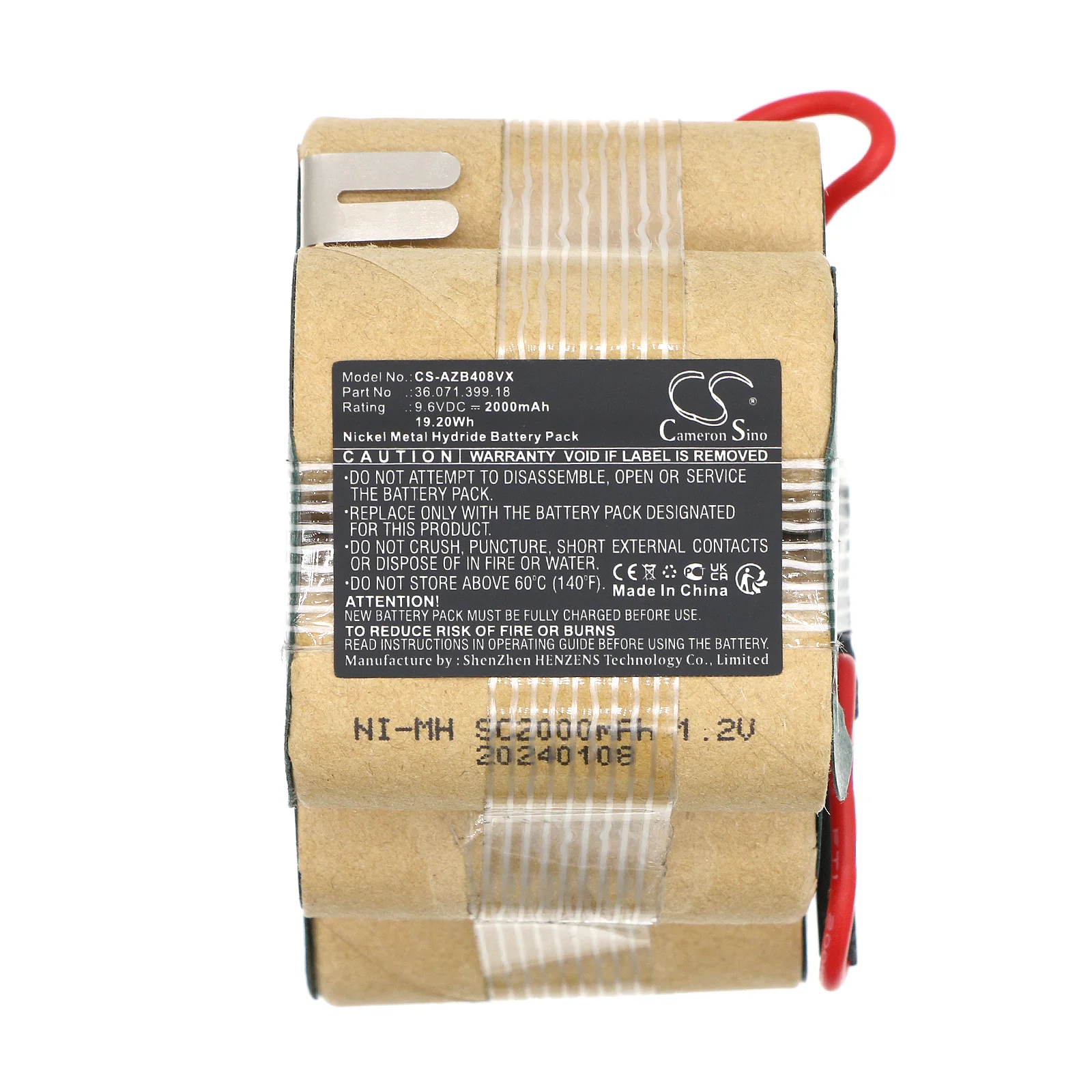 CS-AZB408VX : Battery for AEG AG408, ZB408, ZB4108 - Replaces AEG 36.071.399.18, 4071399184, 4012074014155 - Image 3