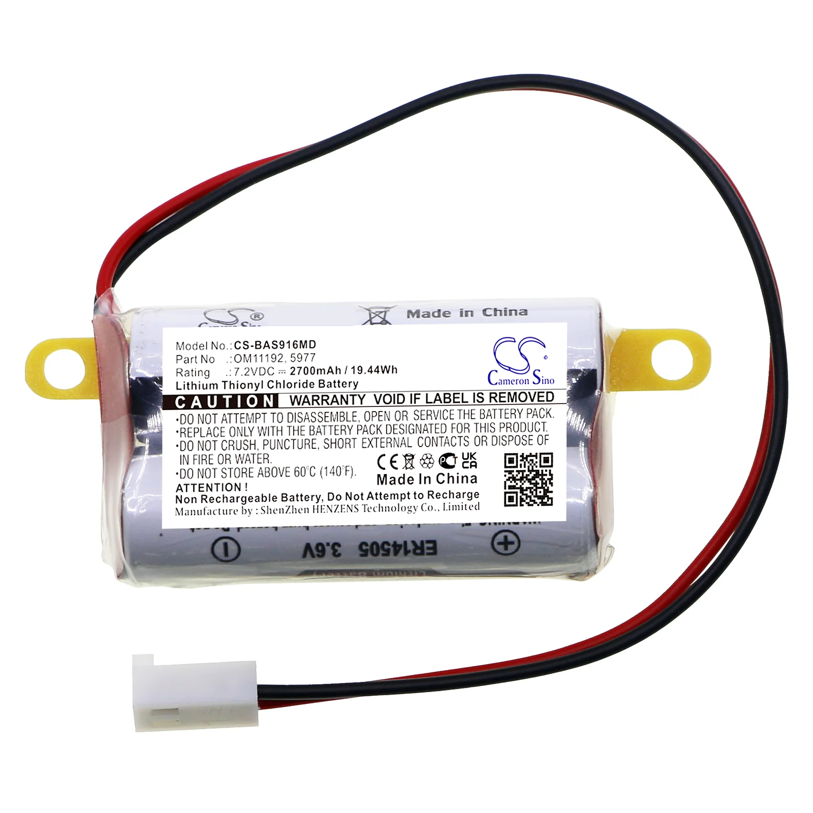 CS-BAS916MD : Battery for Baxter Healthcare Colleague Infusion Pump Memory, 2M91617 - Replaces Baxter Healthcare OM11192, 5977, B11192 - Image 6