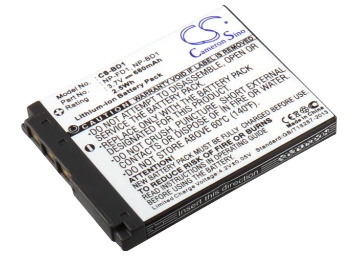 CS-BD1 : Battery for Sony Cyber-shot DSC-T200/B, Cyber-shot DSC-T70/S, Cyber-shot DSC-T70/B and others - Replaces Sony NP-FD1, NP-BD1 - Image 2