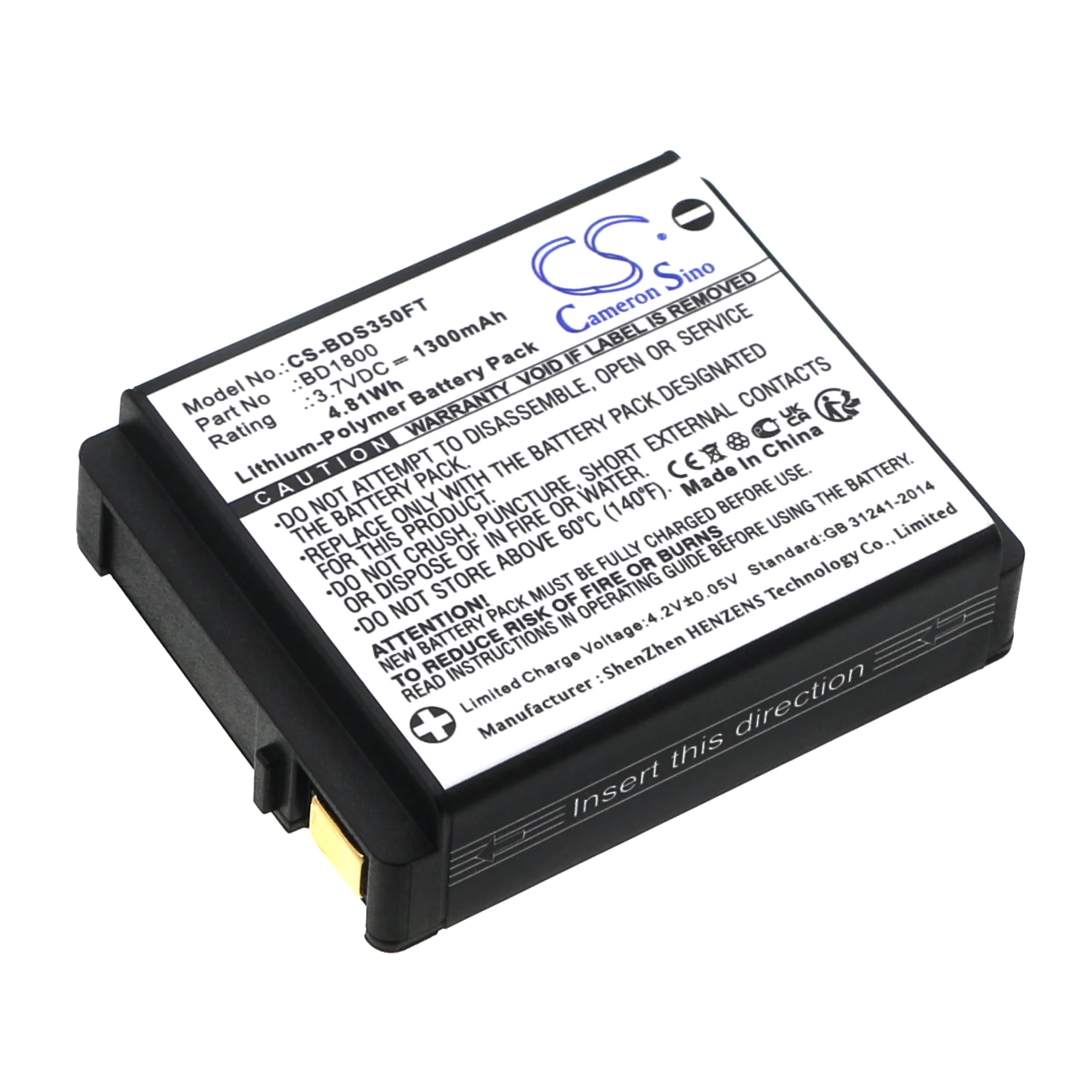 CS-BDS350FT : Battery for Nitecore UT27 - Replaces Black Diamond 620655B, BD1800
