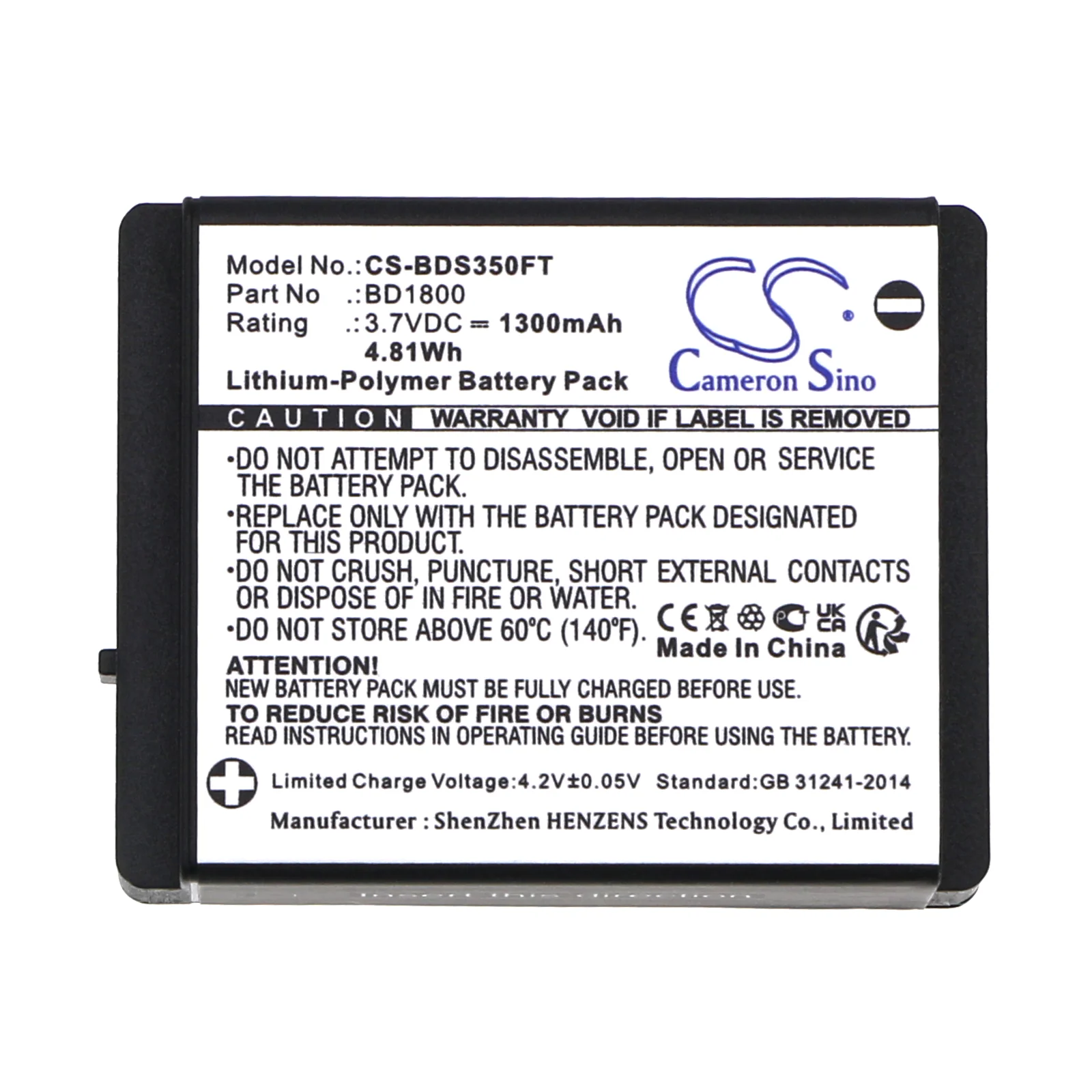 CS-BDS350FT : Battery for Nitecore UT27 - Replaces Black Diamond 620655B, BD1800 - Image 4