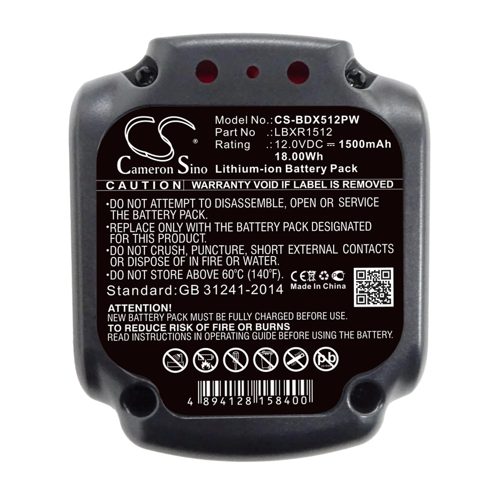 CS-BDX512PW : Battery for Black & Decker BDCDD12, BDCD112, BDCDD12KB and others - Replaces Black & Decker LBXR1512 - Image 6