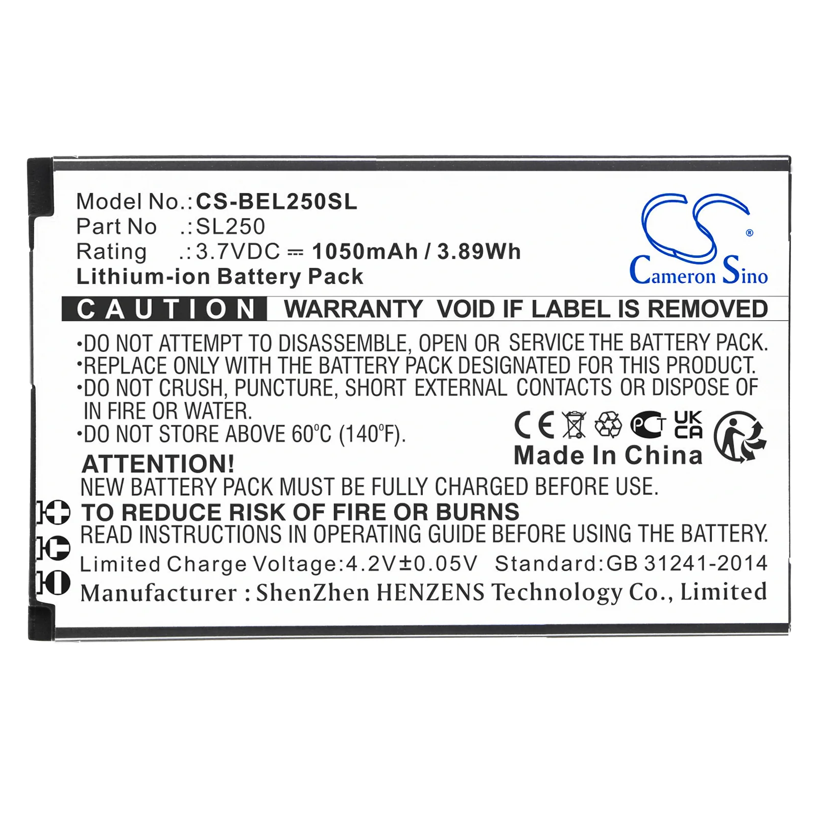 CS-BEL250SL : Battery for Bea-fon SL250 - Replaces Bea-fon SL250 - Image 3