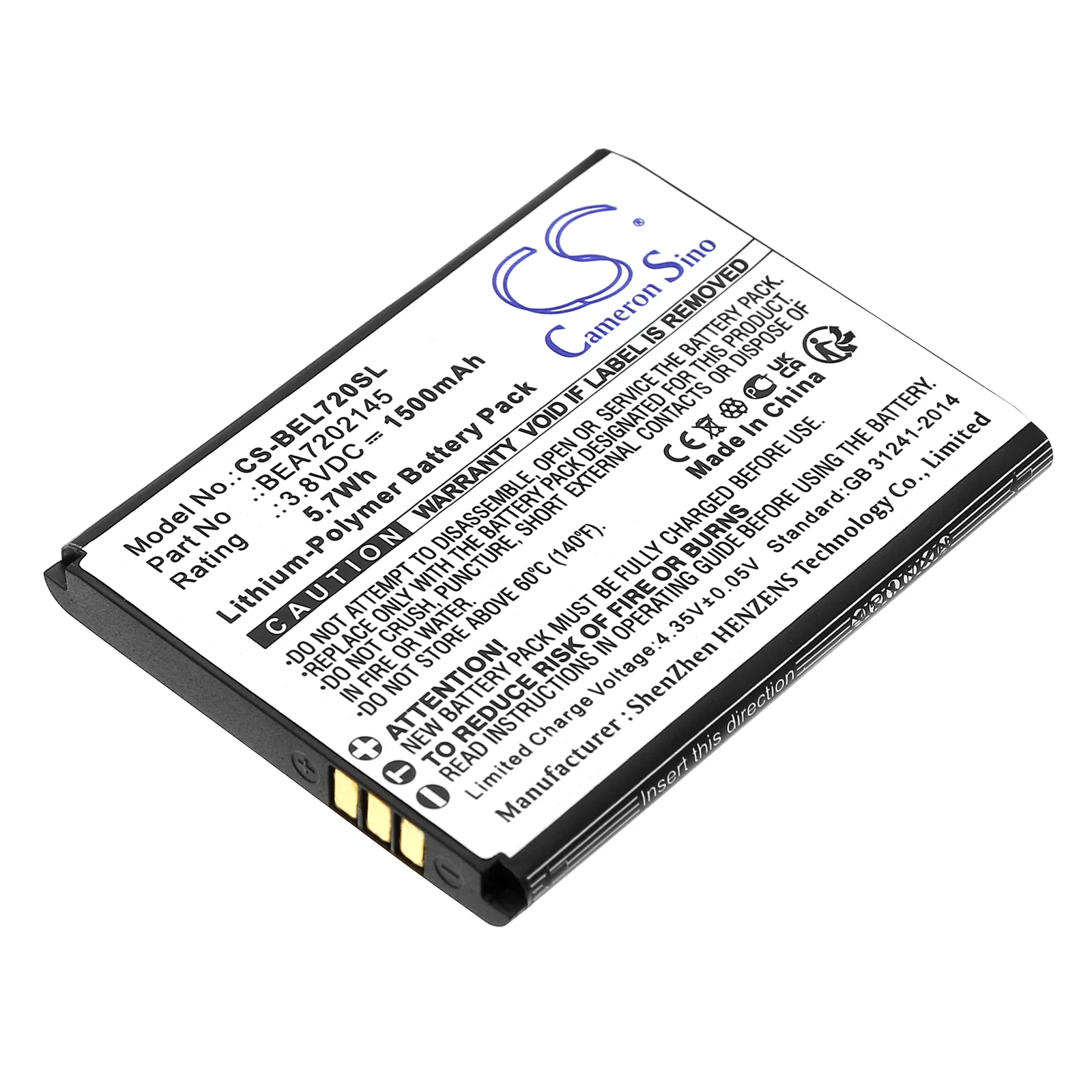 CS-BEL720SL : Battery for Bea-fon SL720, SL720i, SL720i_EU001B - Replaces Bea-fon BEA7202145, SL720, SL720i - Image 2