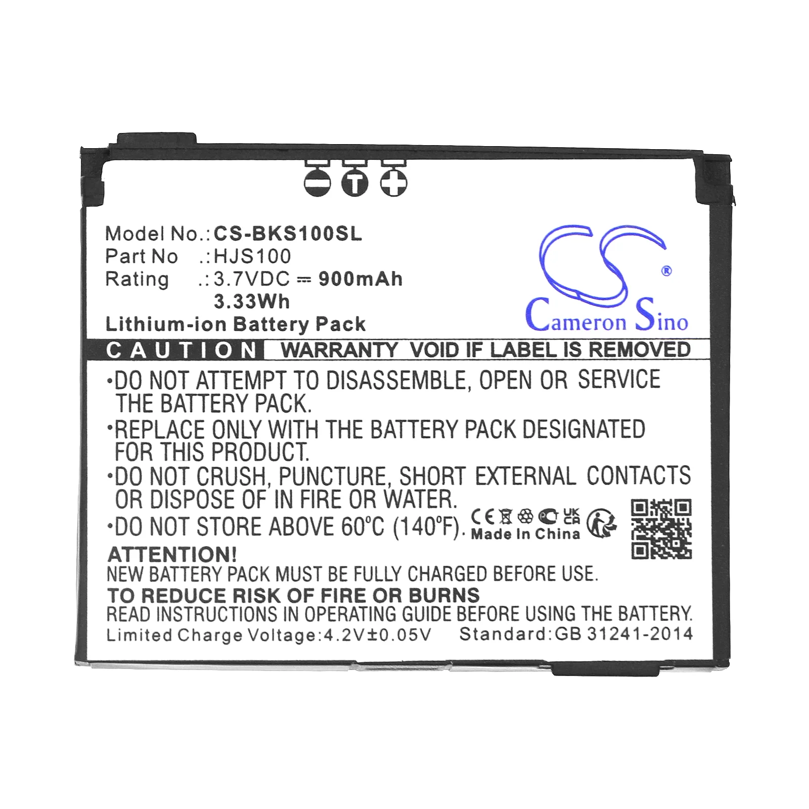 CS-BKS100SL : Battery for Becker HJS 100, HJS-100, Map Pilot - Replaces Becker HJS100, 338937010208 - Image 3