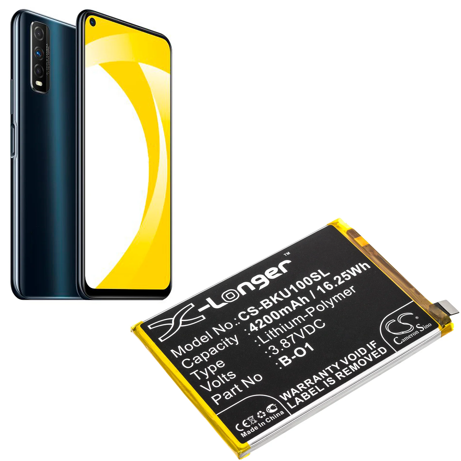 CS-BKU100SL : Battery for VIVO iQOO U1, V2023A, V2023 - Replaces VIVO B-O1 - Image 5