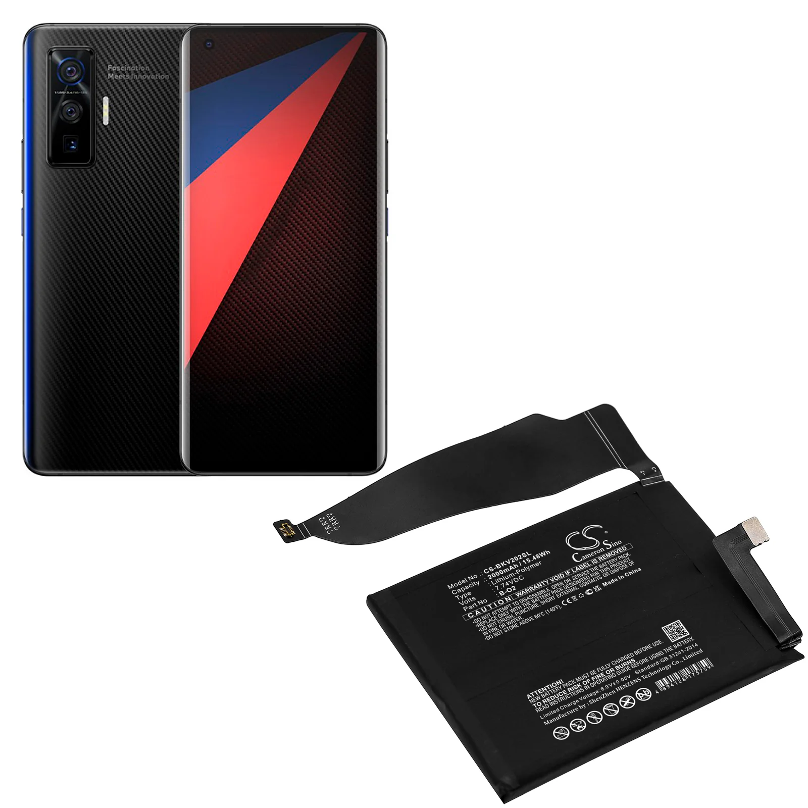 CS-BKV202SL : Battery for VIVO IQOO 5 Pro, iQOO 5 Pro 5G, V2025A - Replaces VIVO B-O2 - Image 5