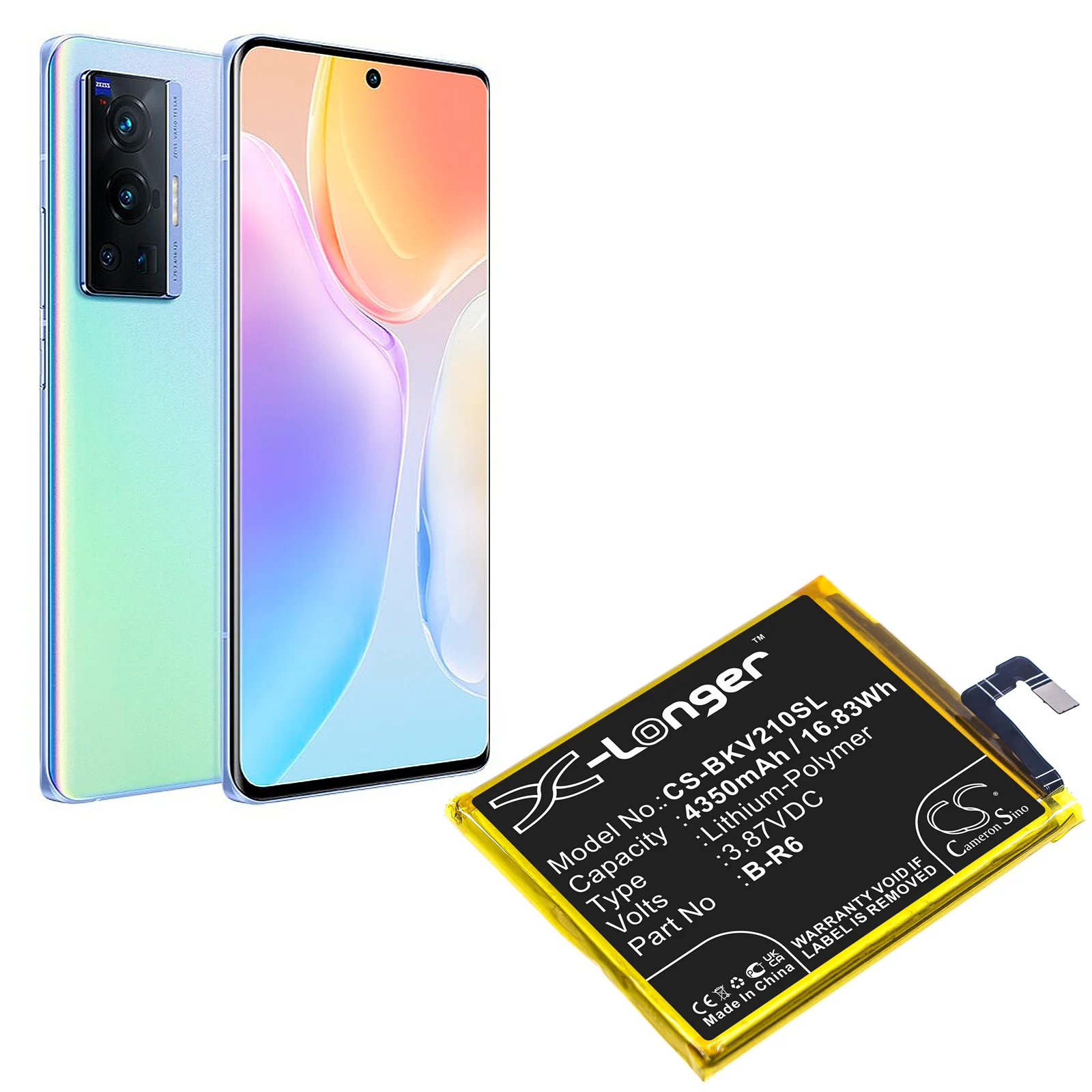CS-BKV210SL : Battery for Vivo X70 Pro, X70 Pro 5G, V2105 - Replaces Vivo B-R6 - Image 5