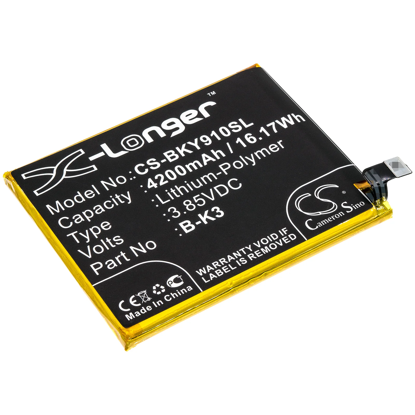 CS-BKY910SL : Battery for Vivo Y9S, V1945A, V1945T - Replaces Vivo B-K3 - Image 4