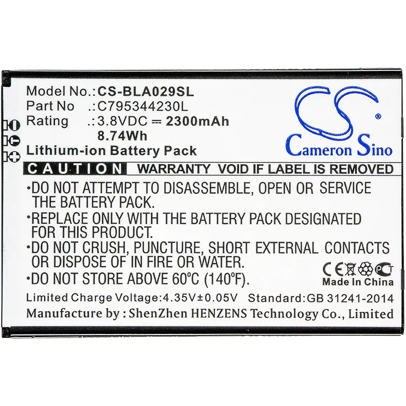 CS-BLA029SL : Battery for BLU Studio J5, S0290UU - Replaces BLU C795344230L - Image 3