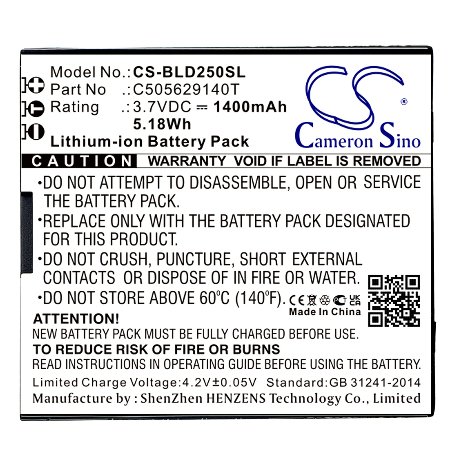 CS-BLD250SL : Battery for BLU Dash L2, D250, Dash L3 and others - Replaces BLU C505629140T, C505629140I, C505629140L - Image 3