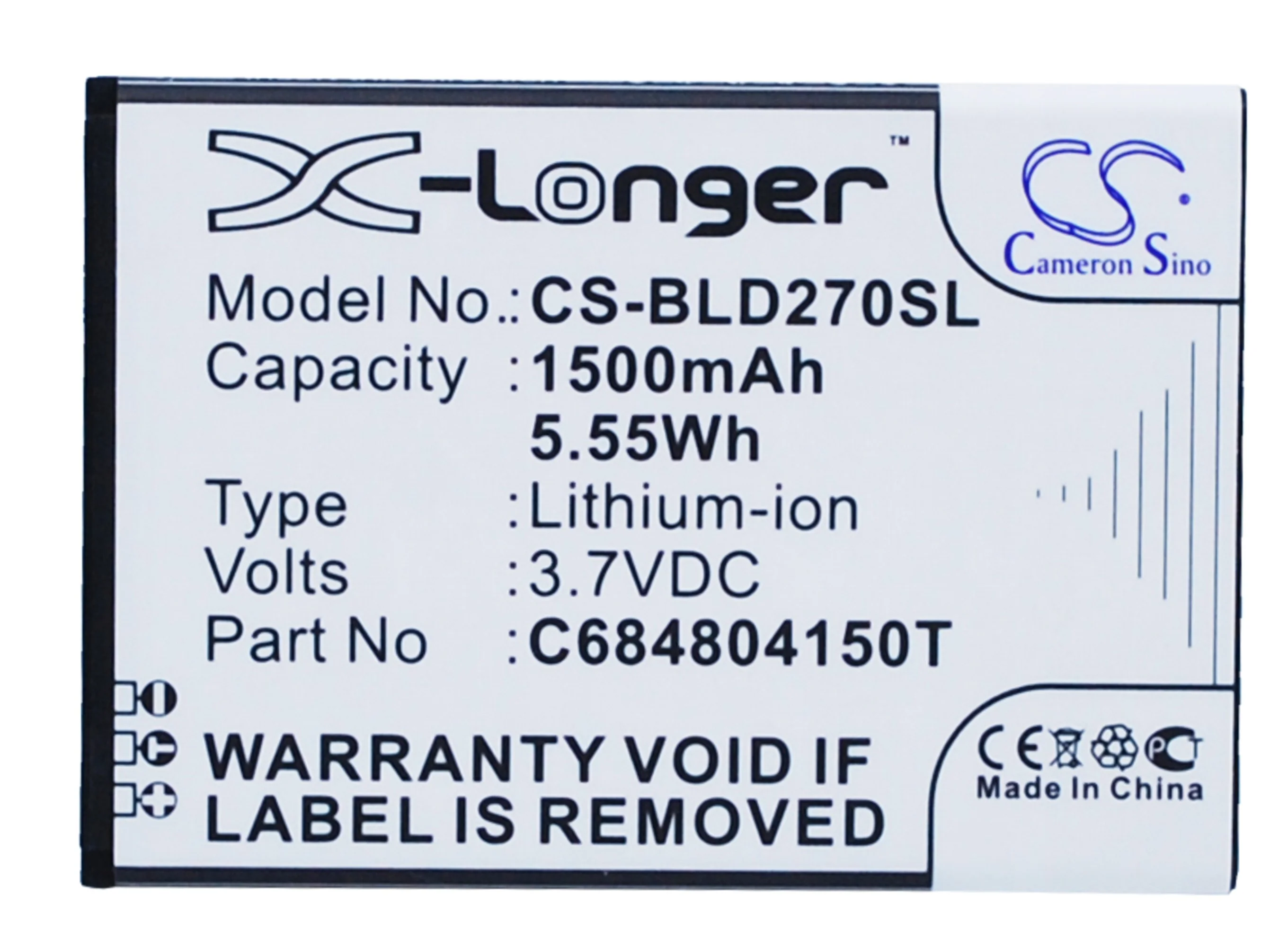 CS-BLD270SL : Battery for BLU Dash 4.0, D270, D270a and others - Replaces BLU C684804150T, C6804804150T