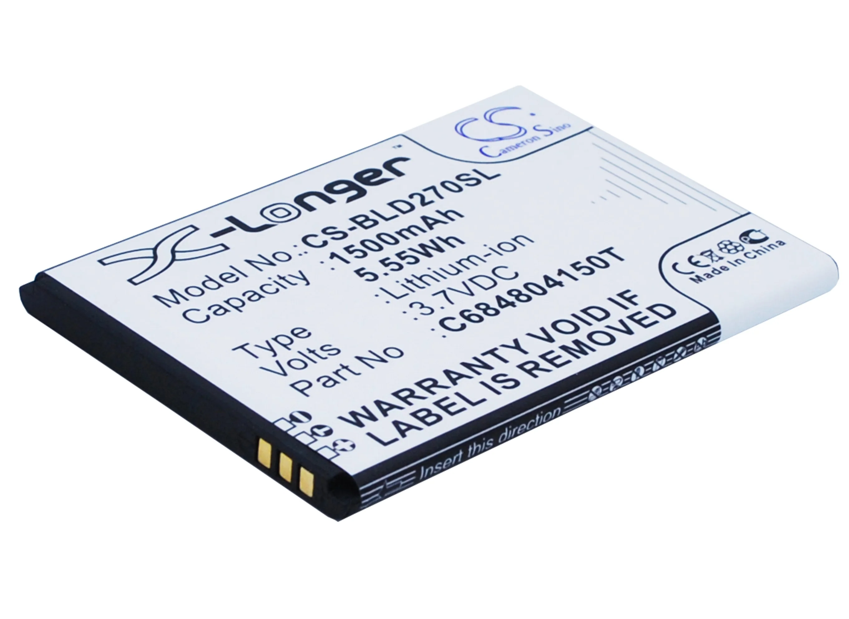 CS-BLD270SL : Battery for BLU Dash 4.0, D270, D270a and others - Replaces BLU C684804150T, C6804804150T - Image 2