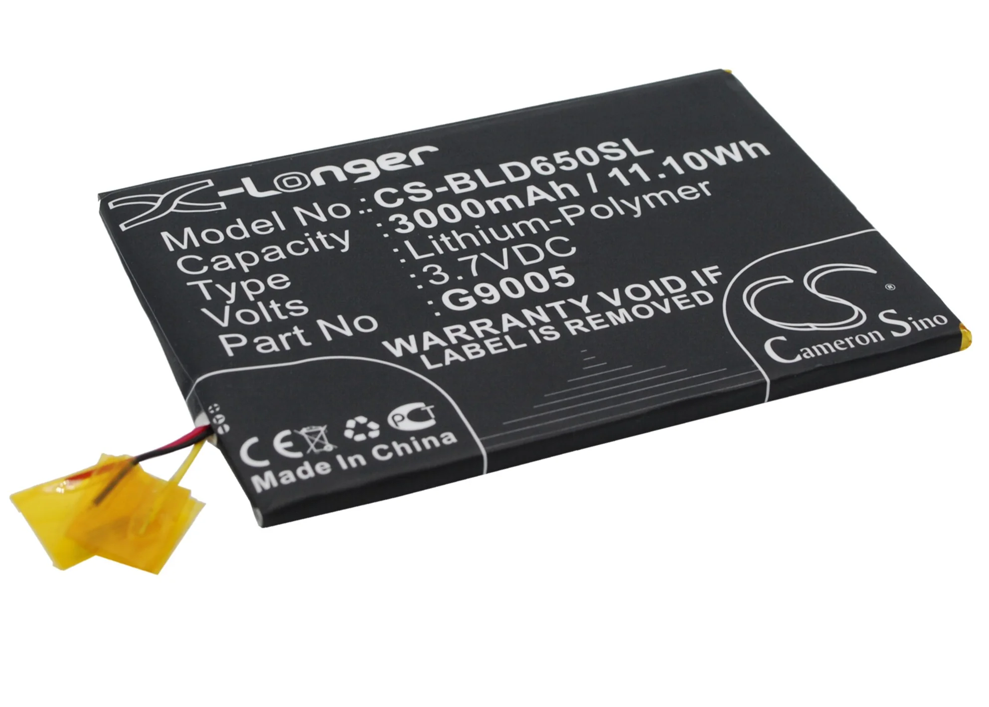 CS-BLD650SL : Battery for BLU Studio 6.0 HD, D650A, D651U and others - Replaces BLU G9005, C946304300P - Image 2