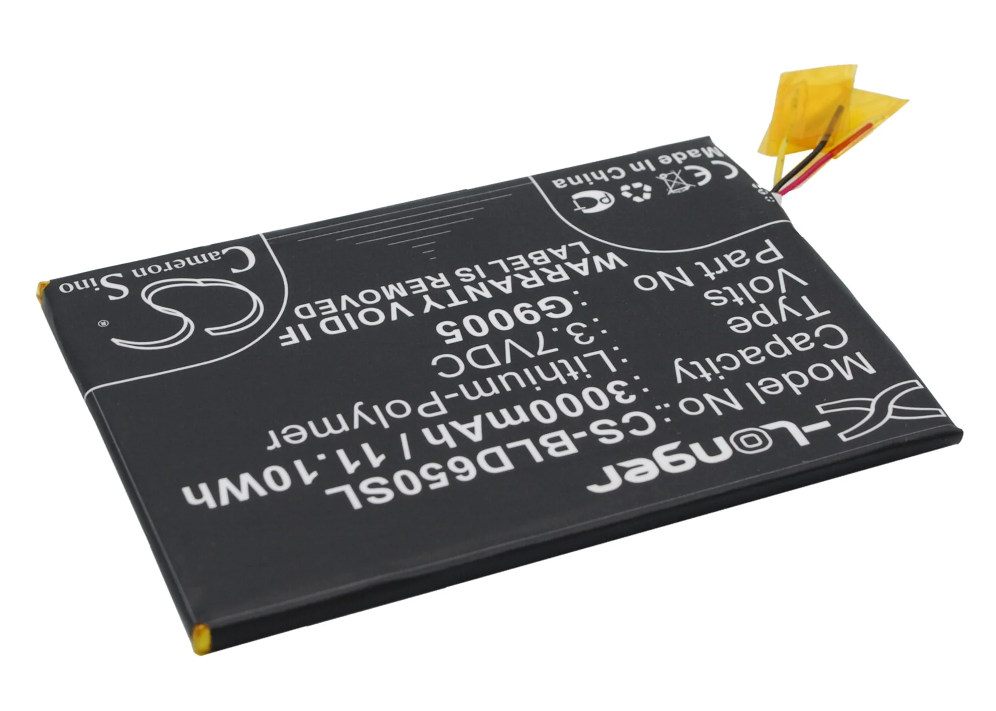 CS-BLD650SL : Battery for BLU Studio 6.0 HD, D650A, D651U and others - Replaces BLU G9005, C946304300P - Image 3