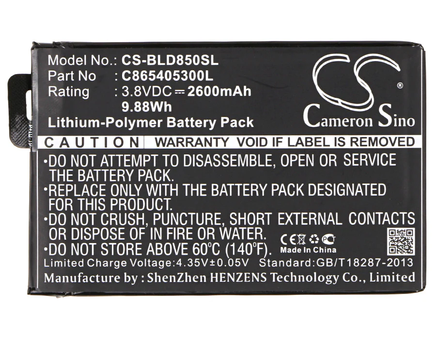 CS-BLD850SL : Battery for BLU Studio XL, Studio XL 6.0 HD, D850Q and others - Replaces BLU C865405300L, SL1805A - Image 5