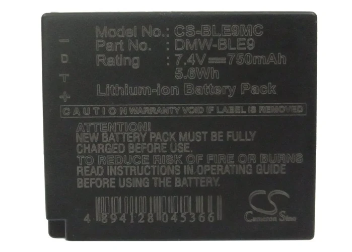 CS-BLE9MC : Battery for Panasonic Lumix DMC-GF3, Lumix DMC-GF3K, Lumix DMC-GF3R and others - Replaces Panasonic DMW-BLE9, DMW-BLE9PP, DMW-BLE9E - Image 5