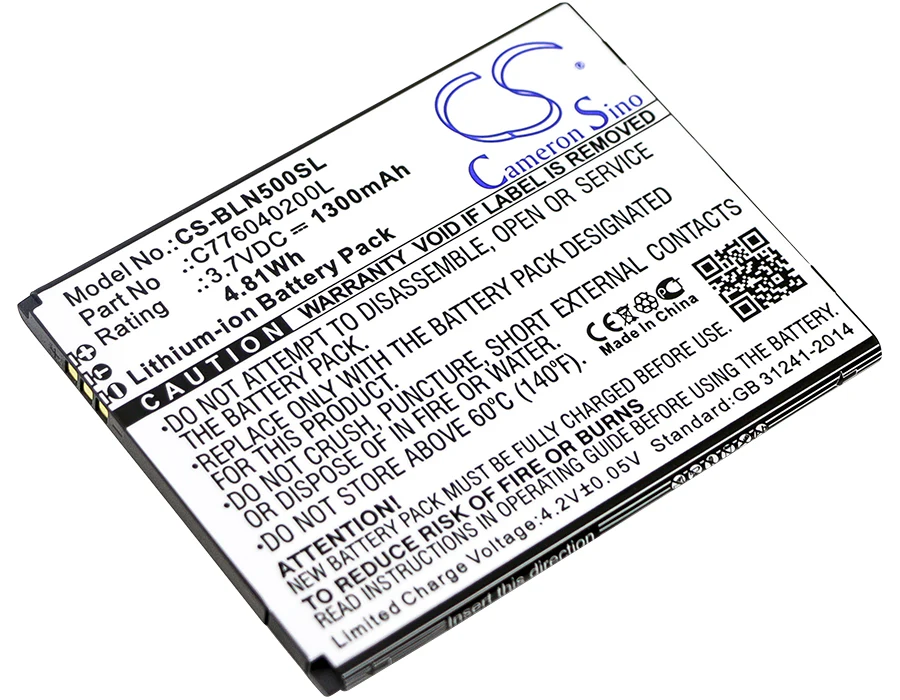 CS-BLN500SL : Battery for BLU Neo 5.0, N010, N010L and others - Replaces BLU C776040200L