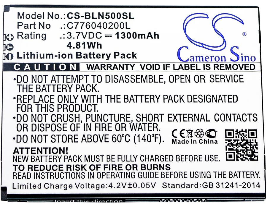 CS-BLN500SL : Battery for BLU Neo 5.0, N010, N010L and others - Replaces BLU C776040200L - Image 5