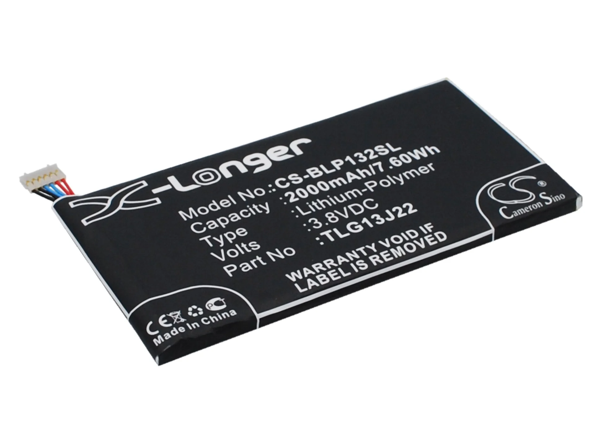 CS-BLP132SL : Battery for BLU Life ONE X, L132L - Replaces BLU TLG13J22 - Image 3