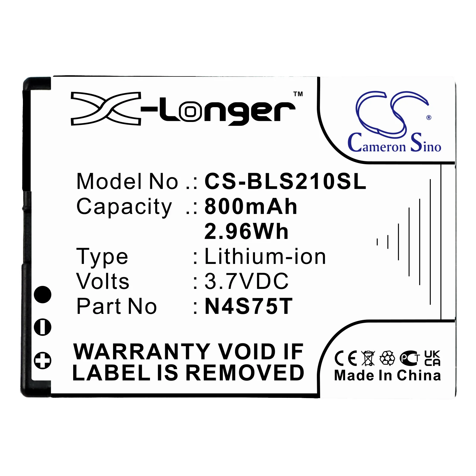 CS-BLS210SL : Battery for Binatone SM800 - Replaces BLU N4S75T, N4S75J - Image 3