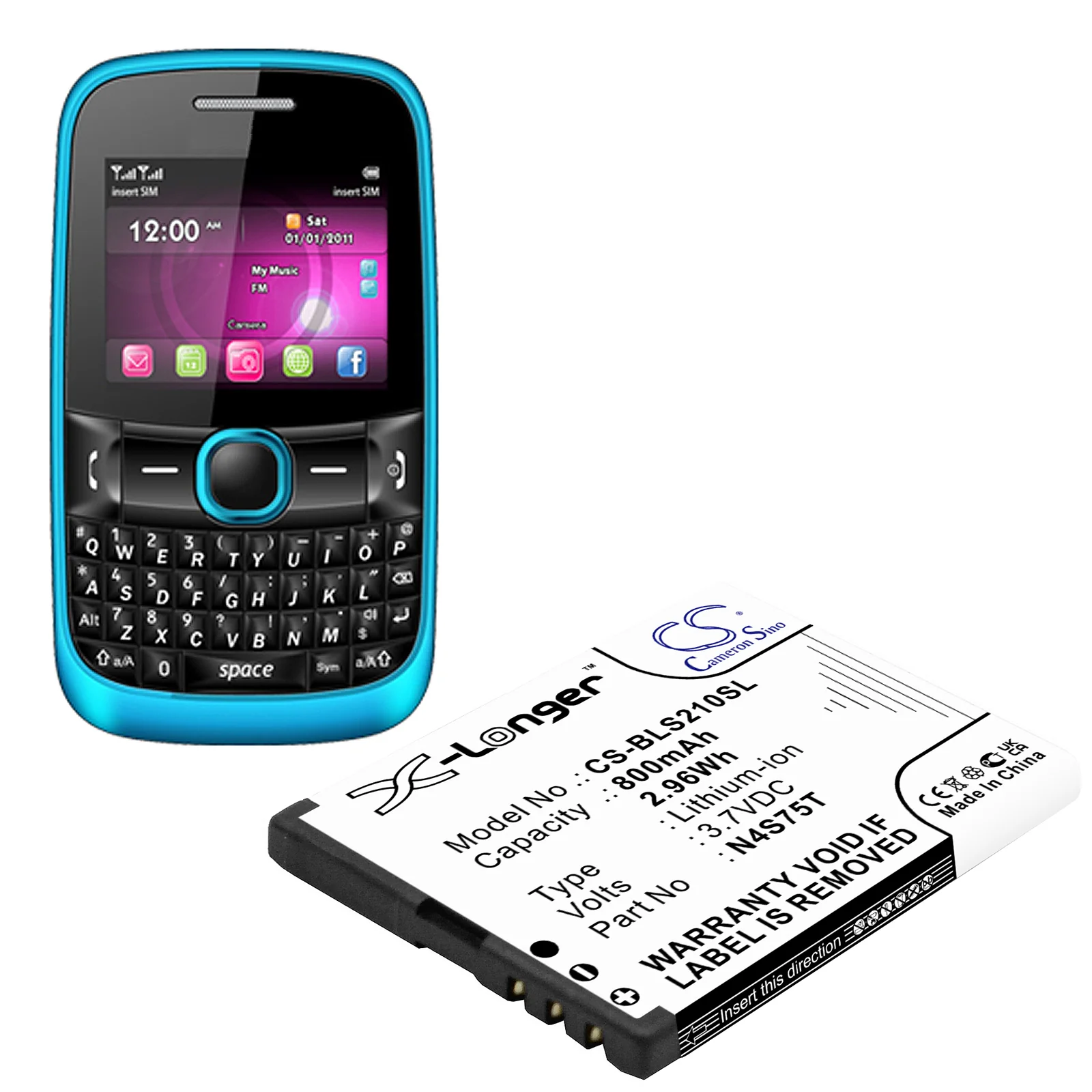 CS-BLS210SL : Battery for Binatone SM800 - Replaces BLU N4S75T, N4S75J - Image 4